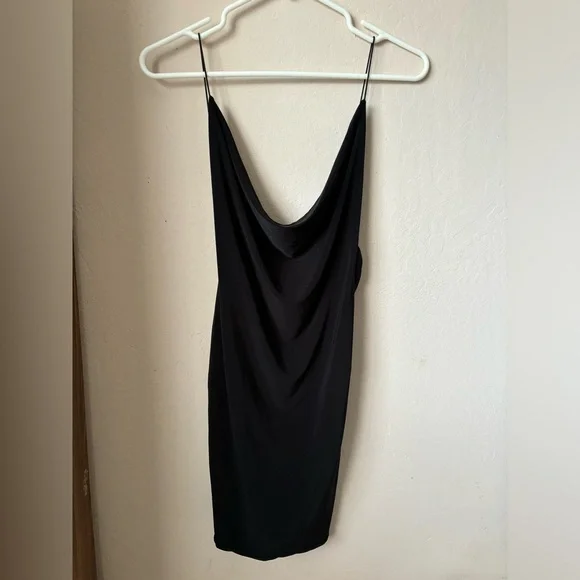 Slinky Cow Neck Scoop Back Ruched Bodycon Dress - Size 6 - Picture 3 of 6